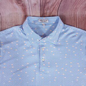 Peter Millar Summer Comfort Mens Large Golf Polo Shirt Shades Sunglasses Blue